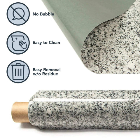 Gray Marble Design Peel And Stick Countertop Vinyl Laminate Sheet 36 By 144 Inch Self Adhesive Heat Resistant Water Resistant