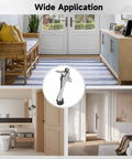 6 Pack Built Tough Heavy Duty Zinc Alloy Door Stop Set With Foot Operated Action And Spring Return, Non Slip Plastic Tip