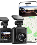 2K Dash Cam With WiFi And GPS, Front Car Camera For Your Ride, 1.5 Inch IPS Screen, shows camera and app live view