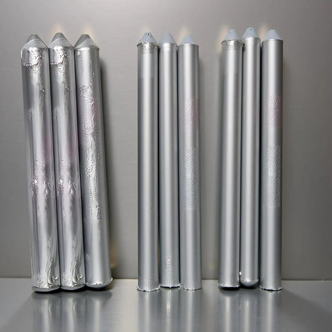 Six Piece Low Temperature Universal Welding Rod Set For Aluminum And Metals Easy Melt Aluminum Rods displayed vertically