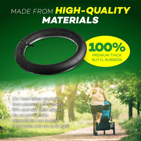 Two Pack 16 Inch Stroller Inner Tubes For 1.75 To 2.125 Wide Tires Ready To Roll Butyl Rubber BPA And Latex Free Replaces Worn Tubes