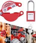 Heavy Duty Gate Valve Lockout Set With Keyed Alike Safety Padlocks, Built Tough Industrial Grade Locks, Fits 1 To 2 1/2 Inch Valve Dia