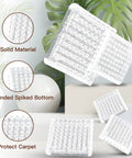 Clear Square Spiked Furniture Caster Cups, 8 Pack Carpet Protectors for Chairs, Sofas, Tables, Transparent Resin, No Slip Floor Shield
