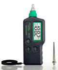VM-420 Handheld Industrial Vibration Meter for Motors Pumps and Fans with Real Vibe Readouts, probe and strap visible