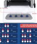 Rock Tumbler Kit For Kids And Adults With 2 Belts, timer buttons, and settings instructions.