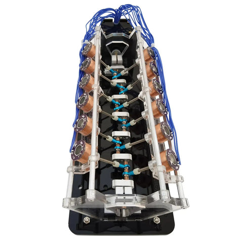 12 Coil Version Motor Model V Shaped Electromagnet Engine DIY Tool For Educational Science Experiments Kit 5V with wiring