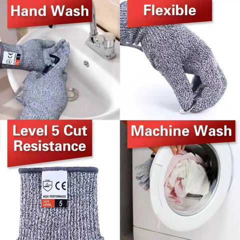 4 Pack Cut Resistant Gloves Level 5 For Kitchen Use, Go-To Safety Gear For Meat Prep, Wood Carving, Mandolin Slicing And More, Comfortable M And L Size, Heavy Duty Hand Protection