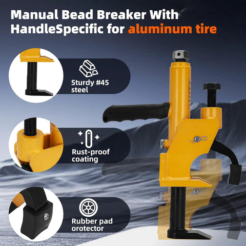 Heavy Duty Tire Bead Breaker With Handle For 38 To 42 Inch Tires Manual Bead Removal Tool Tough As Nails Rock Solid Steel Construction For Easy Tire Changes Durable Hand Tool For Home Garage, #45 steel, rust-proof coating