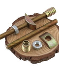 All In One Furniture Connector Kit With Eccentric Wheel Nuts And M8 Screws Precise Lock Joint Hardware For Bed And Cabinet Assembly Easy Install 5 Piece Set 8x70mm on wood display