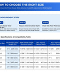 Size selection guide for Smooth As Butter Undermount Drawer Slides With Soft Close Hydraulic Dampers 9 Inch Depth.