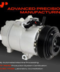 Top Notch AC Compressor With Clutch Fits Cadillac Escalade Models 2021 Through 2024 3.0L And 6.2L Engines four groove design close-up view.
