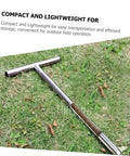 Soil Sampling Tool With T-Handle, Stainless Steel Core Probe For Contractors And DIY Farmers on grass, compact design