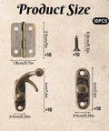 Product dimensions for Vintage Style Mini Swing Arm Clasp Latch Set With Dope Bronze Hinges and Antique Box Latch Hasp Lock