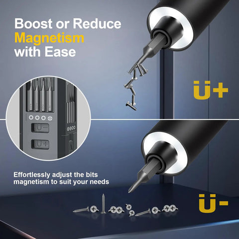 Image showing Compact 76 In 1 USB Charged Electric Screwdriver Kit with magnetism feature for easy electronics, phones, laptops repair.