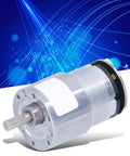 12V DC Gear Motor With Encoder Micro Geared Motor, metal build, silver, on blue tech background
