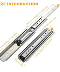 Slick Full Extension Drawer Slides For Kitchen Cabinets 44 Inch Side Mount Locking Runners dimensions and features overview.