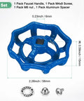 Slick Heavy Duty Cast Iron Outdoor Faucet Handle Replacement Kit For 6X6Mm Square Stem With No Hassle Mounting Hardware For Courtyard Bathroom Garden And Kitchen Sink Blue, blue cast iron handle set with screws and nut.