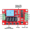 DC 12V Programmable Time Delay Relay Module With On Delay And Off Delay From 0.1 Seconds To 270 Hours, Segment LED Display