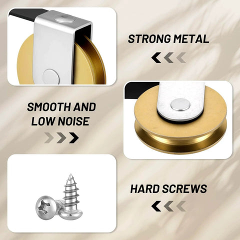 No-Fuss 4 Pack 1-Inch Steel Sliding Screen Door Rollers With Tension Springs, includes V-shaped rollers and screws