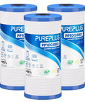 Grooved Sediment Filter For Whole House Water System Replacement Cartridge 5 Micron 10x4.5 Inch Easy Install 3 Pack