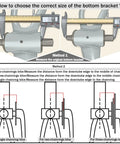 Diagram showing how to measure for Beefy Square Taper Bottom Bracket With BSA Threads, includes caliper and frame illustrations.