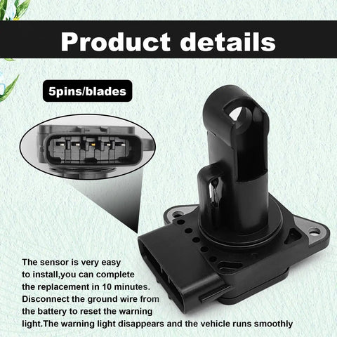 Toyota 22204-21010 Mass Air Flow Sensor for Camry 2002-2006, Corolla 2003-2008, Highlander 2001-2010 close-up view