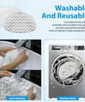 10 Pack Steam Mop Replacement Pads for Bissell PowerFresh Steam Mop shown hand washing and machine washing durability