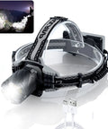 Rechargeable Headlamp for Adults With 100000 Lumens XHP99 Bright LED Headlight, adjustable headband, USB cable included