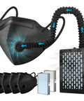 Front view of Wearable Air Purifier Mask With HEPA Filter For Dust, Painting, Welding, And Grinding Work, Portable Air Supply Mask
