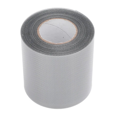 Window Screen Repair Patch Self Adhesive Mesh Tape Roll 80mm Wide By 6.1m Long Breathable Quick Fix For Home Camping Tent Door Bed Net No Fuss DIY Patch Gray, shown as a gray roll of mesh tape