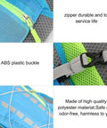 Hydration Pack for Cyclists and Runners, Lightweight 600D Polyester Rucksack With Durable Double-Stitched Seams, zipper and ABS buckle details.