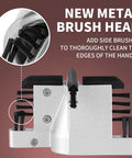 Absolute Knockout Electric Portafilter Cleaner And Automatic Espresso Puck Remover close-up of new metal brush head for thorough cleaning.