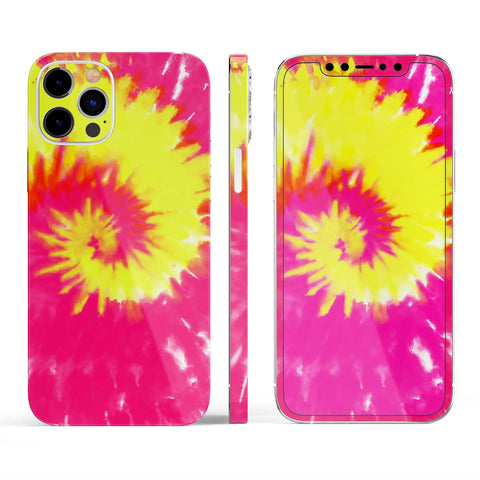 Full Body Skin Decal Wrap Kit For IPhone 11 Spiral Tie Dye V2, Bubble Free Application With Air Release Adhesive design view