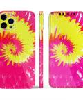 Full Body Skin Decal Wrap Kit for iPhone 13 Spiral Tie Dye V2 with Air Release Adhesive, Bubble Free Install, vibrant design