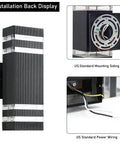 4 Pack 12 Inch LED Up And Down Wall Lights 14W 4000K Day White Outdoor Aluminum Waterproof IP65 installation display