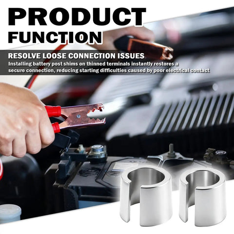 Must Have Battery Terminal Shim Set For Fixing Loose Terminals On Cars Trucks And Boats with four post shims shown.