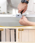 Easy Install 4 Pack Bifold Door Repair Kit With Metal Brackets And Pivot Accessories For One And Three Eighths Inch Wood Doors Fits Seven Sixteenths Inch Pivot Hole Top Or Bottom Replacement Closet Hardware Set in use, showing installation and before-after results.