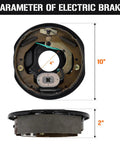 Four Pack 10 Inch By 2-1/4 Inch Electric Trailer Brake Assemblies For 3500 Lbs Axles Left And Right Fits Alko Dexter Quality And Other Brands Durable Plug And Play Install Trailer Brake Kit, front view