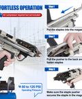 Step-by-step guide using 16 Gauge Pneumatic Hog Ring Gun For Cages, Wire Mesh, Traps And Upholstery With One Half Inch Ring Closure