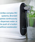 H630 Cypress Countertop Water Filter System With On Demand Three Stage Filtration And Faucet Dispenser dispensing into glass