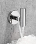 Polished Chrome 4 Piece Bathroom Hardware Set For Modern Style, chrome robe hook with SUS304 stainless steel on gray wall