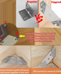Rock Solid Stainless Steel Corner Brackets For Wood, 20 Piece Set Of Heavy Duty Universal L Brackets comparison image.