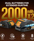 Cordless Drill Set and Driver Kit With 20V Power, Dual 2Ah Batteries featuring overcharge and temperature protection