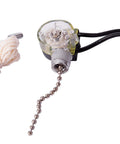 Electrical Pull Chain Switch SPST On Off For Fans And Small Appliances, 6 Amp 125 Volt AC with nickel finish and wire leads