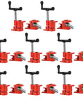 Built Tough 8 Pack 3/4 Inch Wood Gluing Pipe Clamps for daily shop work, red cast iron clamps with springs for woodworking.