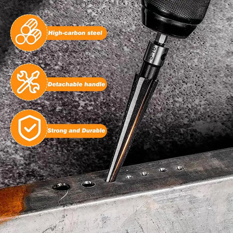 Two Pack Guitar Bridge Pin Reamer Set With T Handle for Precise Pin Holes on metal surface showcasing high-carbon steel durability