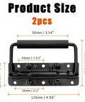 Dimensions of Premium Stainless Steel Toolbox Handles 4.99 Inches Heavy Duty Spring Loaded Case Handles with baked enamel finish, 2 pack