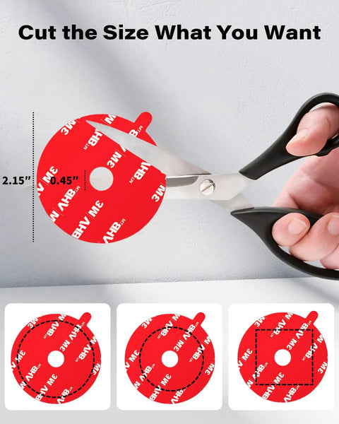 Cutting Heavy Duty 3M VHB Dash Cam Adhesive Pads With Electrostatic Film That Stays Put, 2.15 Inch Round Mount
