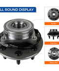 Beefy Front Wheel Hub And Bearing Assembly For Dodge Ram 1500 2500 3500 4x4 With ABS 8 Lugs Front Position Replacement 2006 2007 2008 Durable Heavy Duty