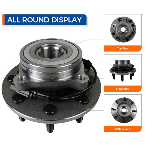 Beefy Front Wheel Hub And Bearing Assembly For Dodge Ram 1500 2500 3500 4x4 With ABS 8 Lugs Front Position Replacement 2006 2007 2008 Durable Heavy Duty